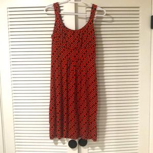 Ann Taylor Dress, red and navy, size S